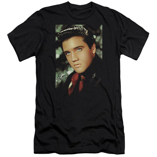 Elvis Presley - Red Scarf-premuim Canvas Adult Slim Fit 30/1 - Black