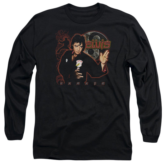 Elvis Presley - Karate - Long Sleeve Adult 18/1 - Black T-shirt