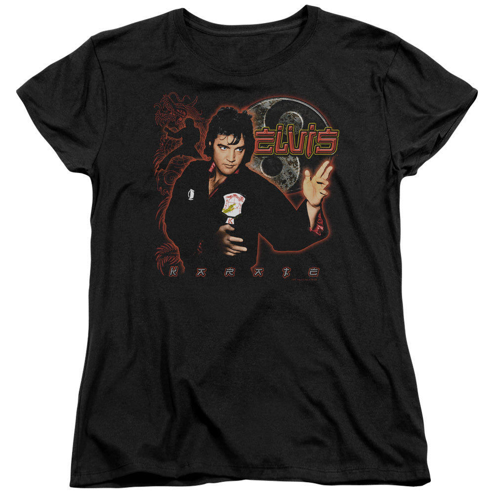 Elvis Presley - Karate - Short Sleeve Womens Tee - Black T-shirt