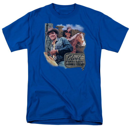 Elvis Presley - Ranch - Short Sleeve Adult 18/1 - Royal Blue T-shirt