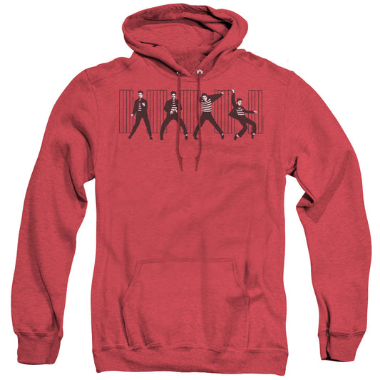Elvis Presley - Jailhouse Rock - Adult Heather Hoodie - Red