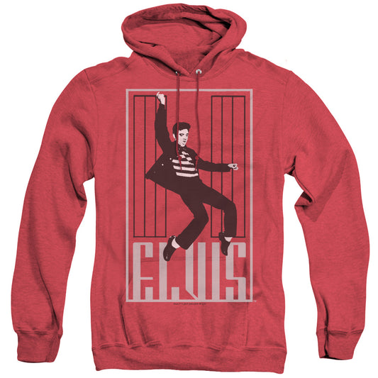 Elvis Presley - One Jailhouse - Adult Heather Hoodie - Red