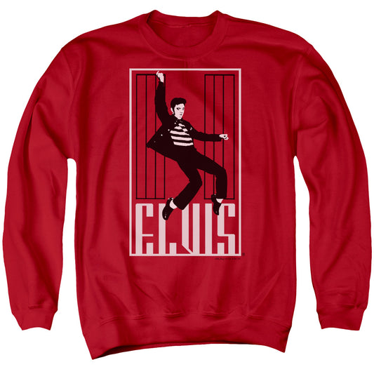 Elvis Presley - One Jailhouse - Adult Crewneck Sweatshirt - Red