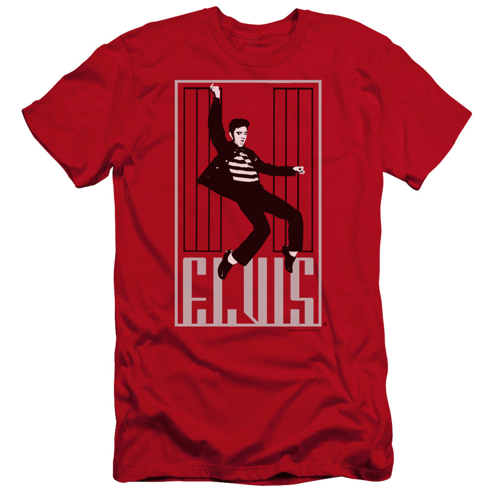 Elvis Presley - One Jailhouse-premuim Canvas Adult Slim Fit 30/1 - Red