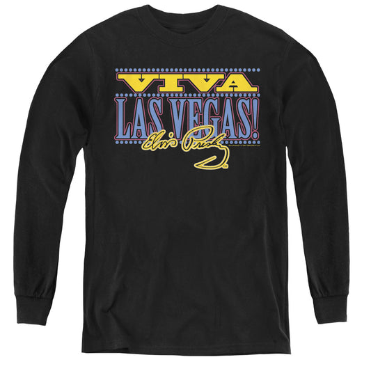 Elvis Presley - Viva Las Vegas - Youth Long Sleeve Tee - Black
