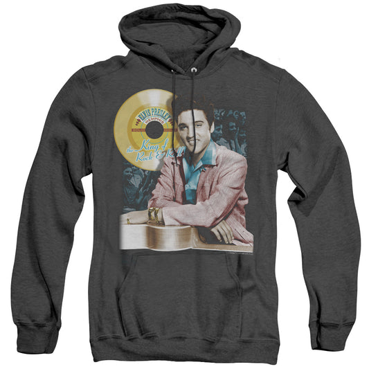 Elvis Presley - Gold Record - Adult Heather Hoodie - Black
