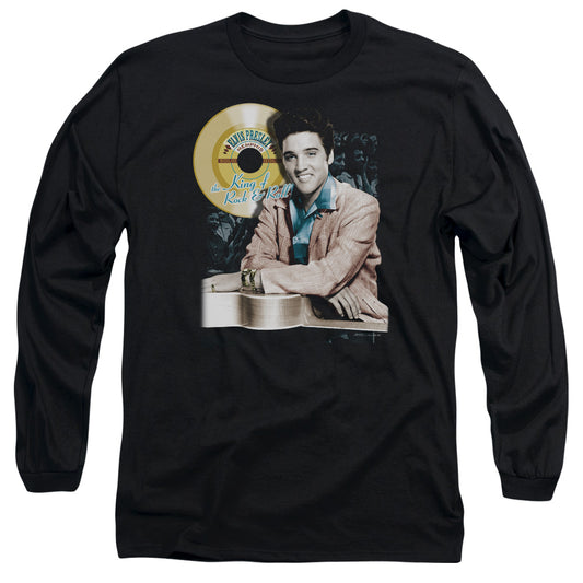 Elvis Presley - Gold Record - Long Sleeve Adult 18/1 - Black T-shirt