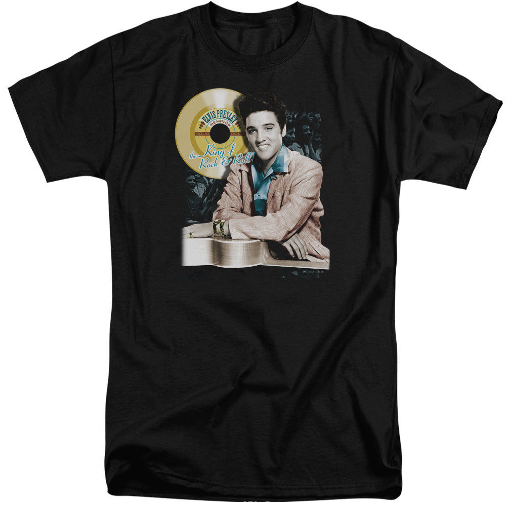 Elvis Presley - Gold Record - Short Sleeve Adult Tall - Black T-shirt
