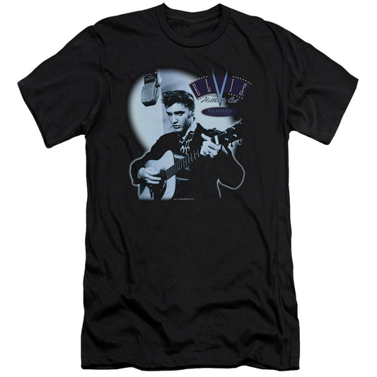 Elvis Presley - Hillbilly Cat-premuim Canvas Adult Slim Fit 30/1 - Black