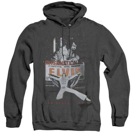 Elvis Presley - Las Vegas - Adult Heather Hoodie - Black