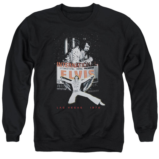 Elvis Presley - Las Vegas - Adult Crewneck Sweatshirt - Black