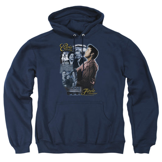 Elvis Presley - Tupelo - Adult Pull-over Hoodie - Navy