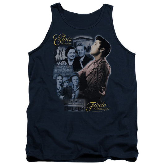 Elvis Presley - Tupelo - Adult Tank - Navy