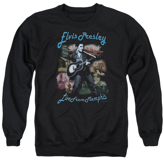 Elvis Presley - Memphis - Adult Crewneck Sweatshirt - Black