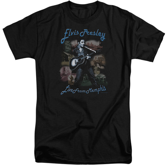Elvis Presley - Memphis - Short Sleeve Adult Tall - Black T-shirt