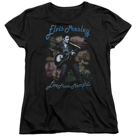 Elvis Presley - Memphis - Short Sleeve Womens Tee - Black T-shirt