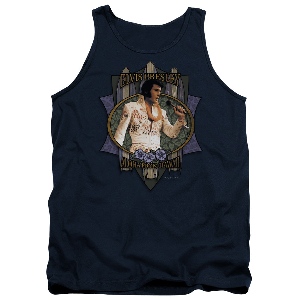 Elvis Presley - Aloha From Hawaii - Adult Tank - Navy