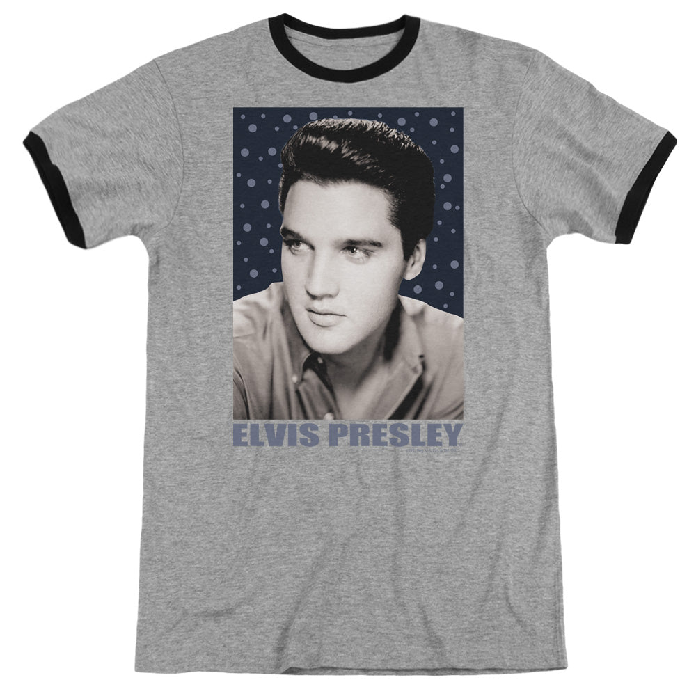 Elvis Presley - Blue Sparkle - Adult Ringer - Heather/black