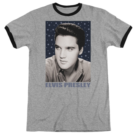 Elvis Presley - Blue Sparkle - Adult Ringer - Heather/black