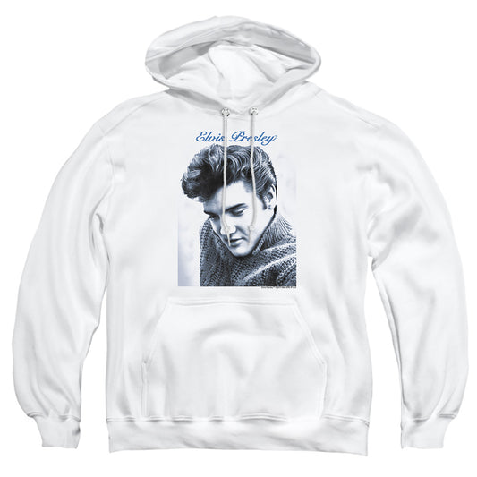 Elvis Presley - Script Sweater - Adult Pull-over Hoodie - White