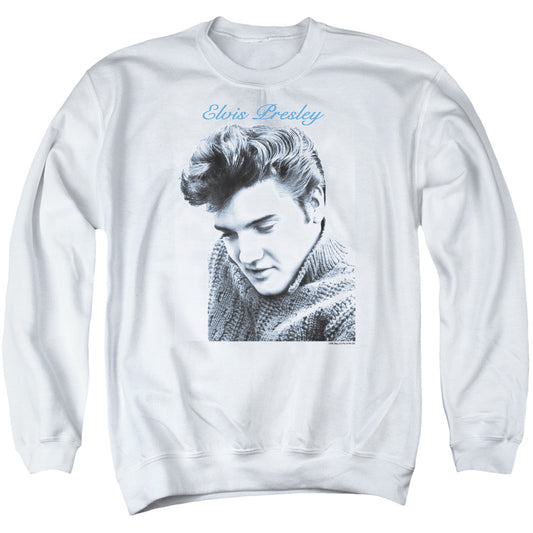 Elvis Presley - Script Sweater - Adult Crewneck Sweatshirt - White
