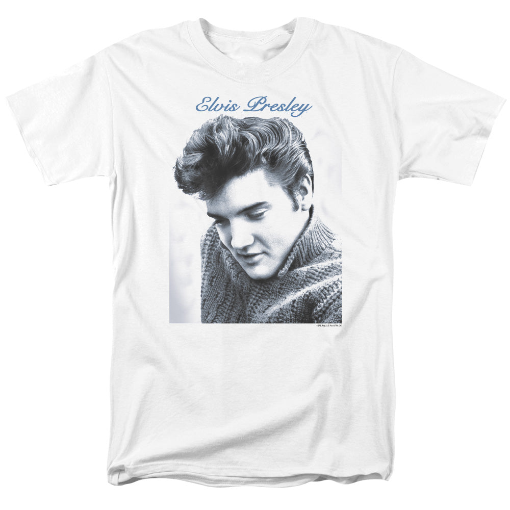 Elvis Presley - Script Sweater - Short Sleeve Adult 18/1 - White T-shirt