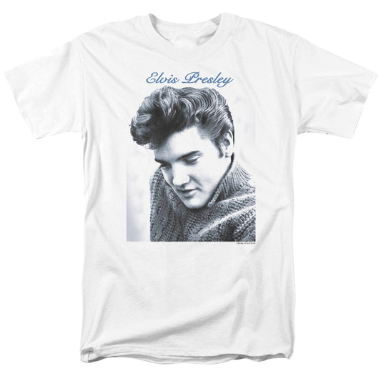 Elvis Presley - Script Sweater - Short Sleeve Adult 18/1 - White T-shirt