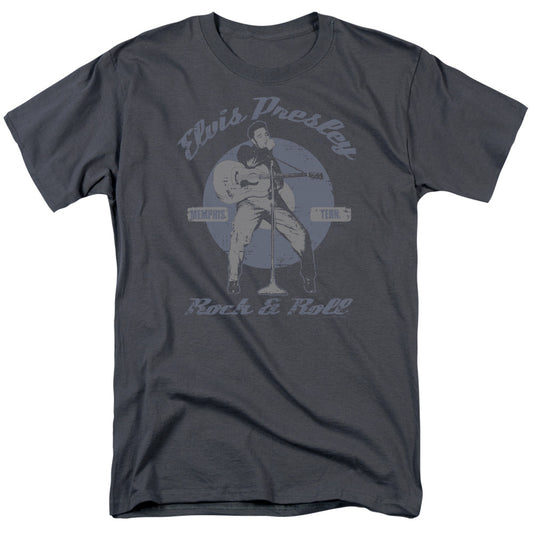 Elvis Presley - Rock & Roll - Short Sleeve Adult 18/1 - Charcoal T-shirt