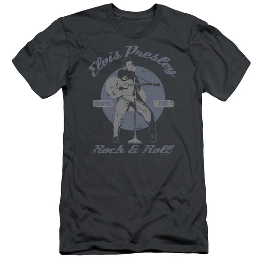 Elvis Presley - Rock & Roll - Short Sleeve Adult 30/1 - Charcoal T-shirt