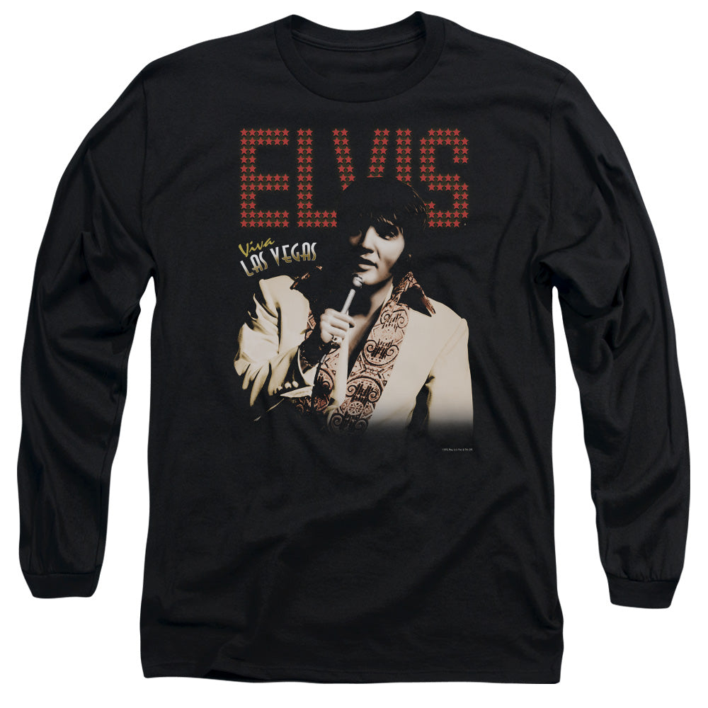 Elvis Presley - Viva Star - Long Sleeve Adult 18/1 - Black T-shirt