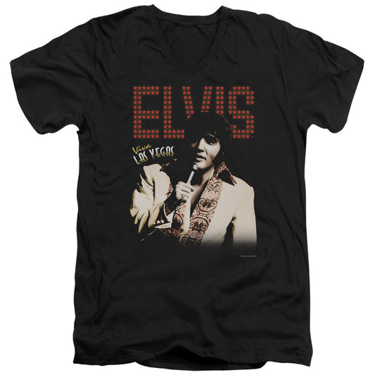 Elvis Presley - Viva Star - Short Sleeve Adult V-neck - Black T-shirt
