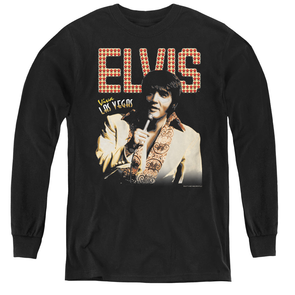 Elvis Presley Viva Star - Youth Long Sleeve Tee - Black
