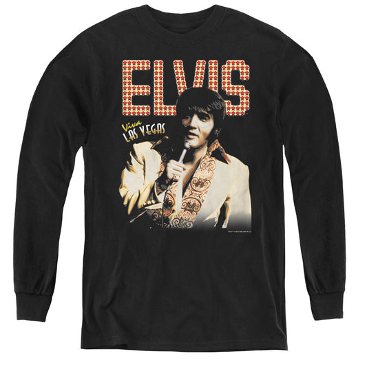 Elvis Presley Viva Star - Youth Long Sleeve Tee - Black