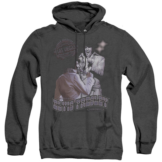 Elvis Presley - Violet Vegas - Adult Heather Hoodie - Black