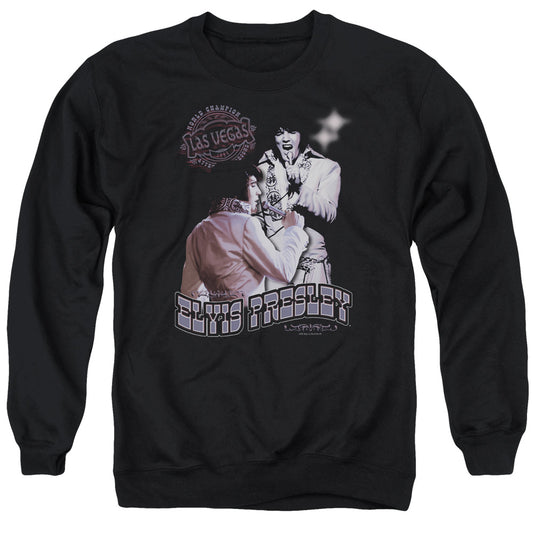 Elvis Presley - Violet Vegas - Adult Crewneck Sweatshirt - Black