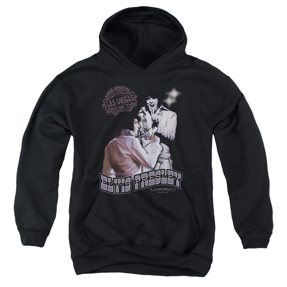 Elvis Presley - Violet Vegas - Youth Pull-over Hoodie - Black
