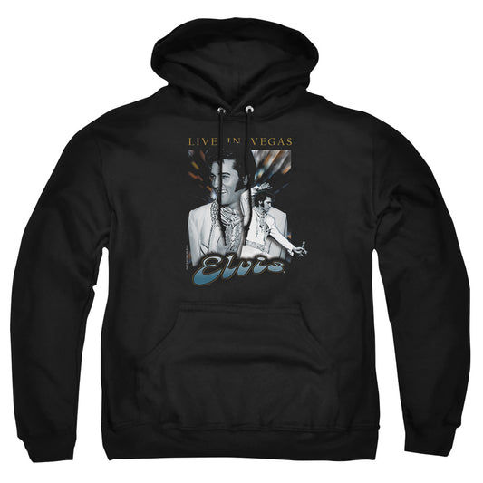 Elvis Presley - Live In Vegas - Adult Pull-over Hoodie - Black