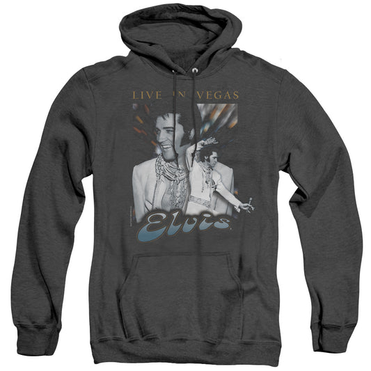 Elvis Presley - Live In Vegas - Adult Heather Hoodie - Black