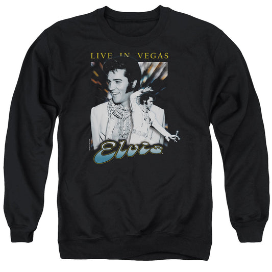 Elvis Presley - Live In Vegas - Adult Crewneck Sweatshirt - Black