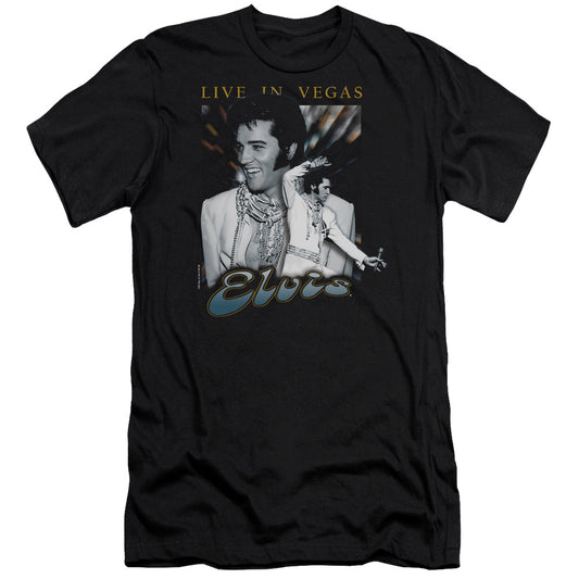 Elvis Presley - Live In Vegas-premuim Canvas Adult Slim Fit 30/1 - Black