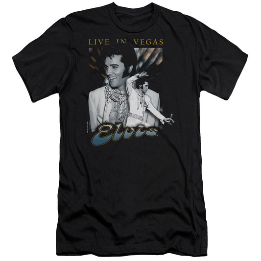 Elvis Presley - Live In Vegas - Short Sleeve Adult 30/1 - Black T-shirt