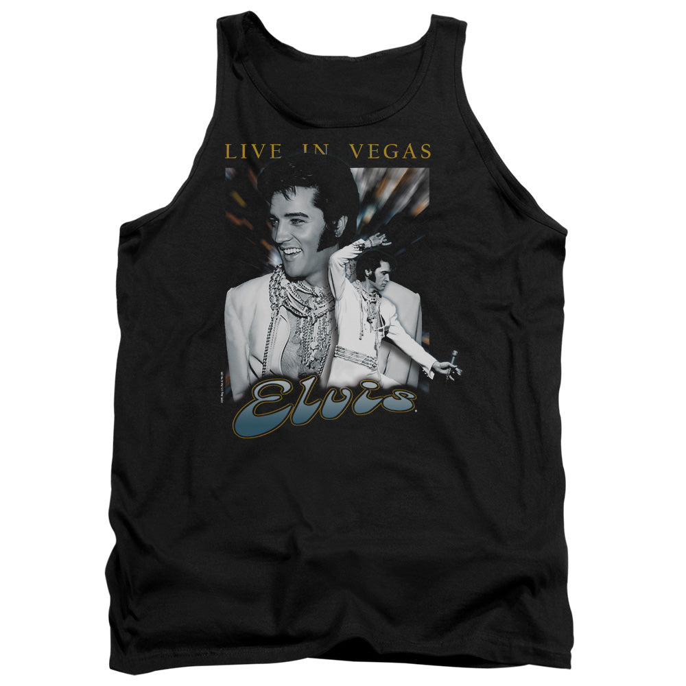 Elvis Presley - Live In Vegas - Adult Tank - Black