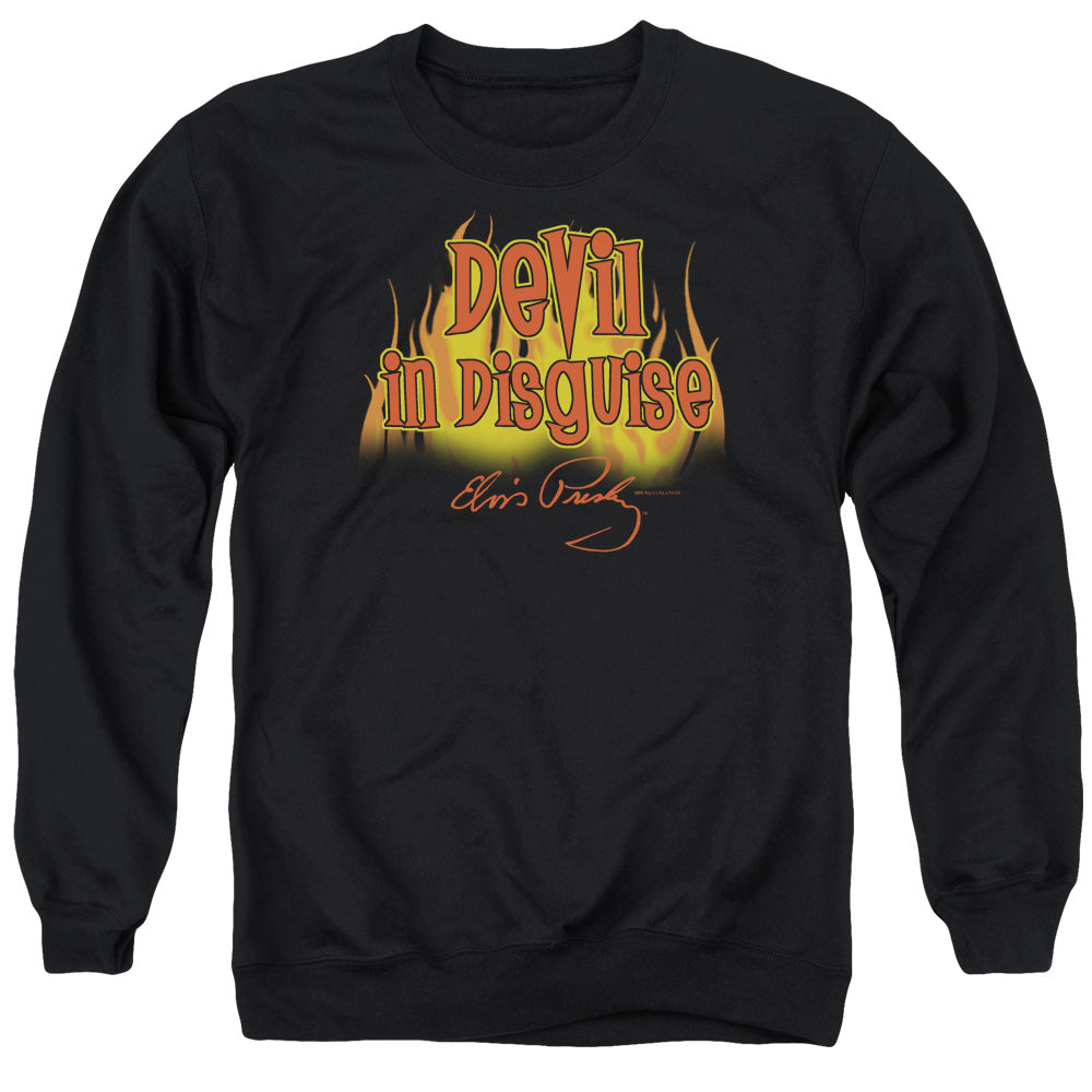 Elvis Presley - Devil In Disguise - Adult Crewneck Sweatshirt - Black