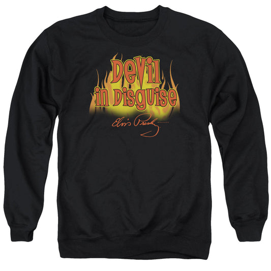 Elvis Presley - Devil In Disguise - Adult Crewneck Sweatshirt - Black