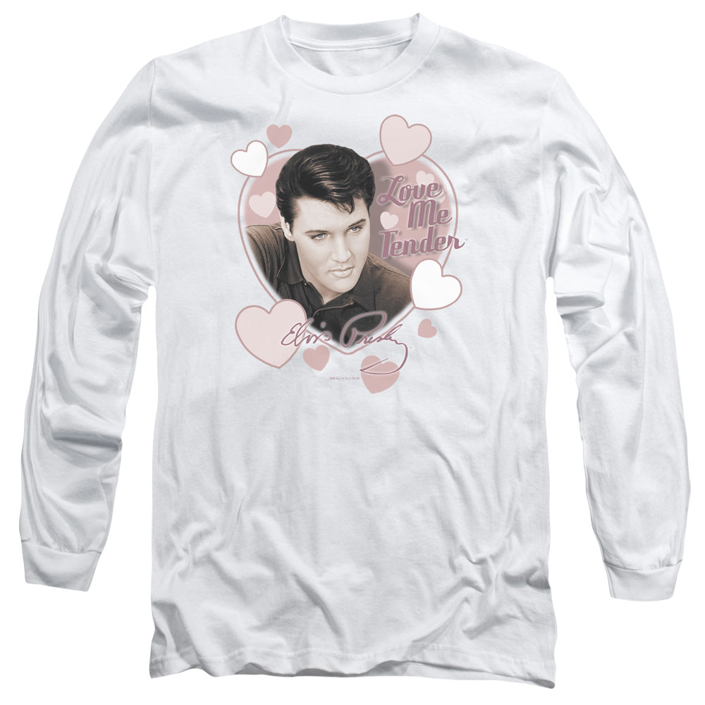 Elvis Presley - Love Me Tender - Long Sleeve Adult 18/1 - White T-shirt