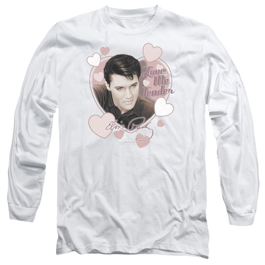 Elvis Presley - Love Me Tender - Long Sleeve Adult 18/1 - White T-shirt