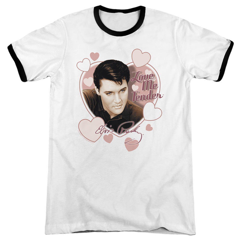 Elvis Presley - Love Me Tender - Adult Ringer - White/black