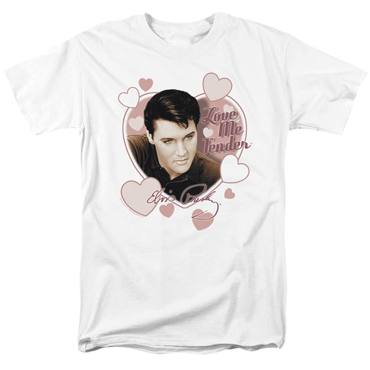 Elvis Presley - Love Me Tender - Short Sleeve Adult 18/1 - White T-shirt