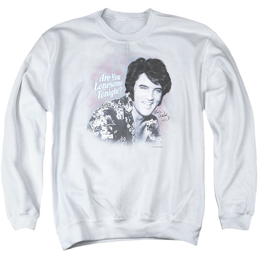 Elvis Presley - Lonesome Tonight - Adult Crewneck Sweatshirt - White