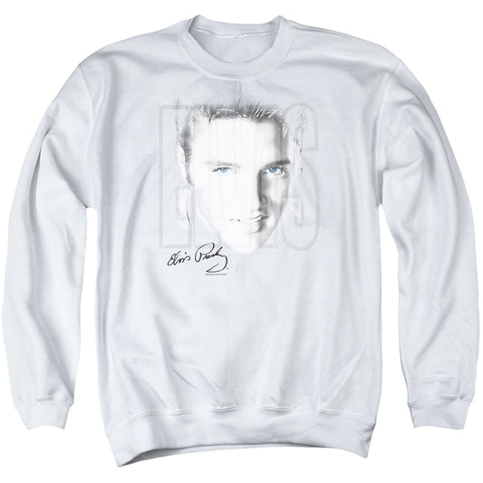 Elvis Presley - Blue Eyes - Adult Crewneck Sweatshirt - White